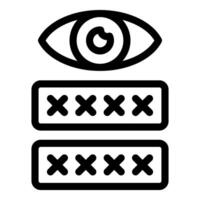 Eye watching password form icon representing security concept vector