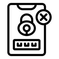Smartphone showing wrong password with padlock icon vector