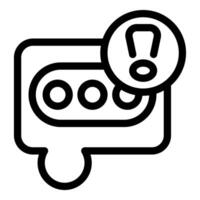 Extension cord showing warning sign with exclamation point vector