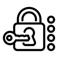 Key unlocking padlock for secure access and data protection vector