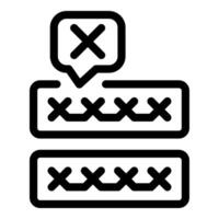 Wrong password showing access denied message with cross mark vector