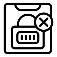Smartphone showing security warning with lock icon and cross mark vector