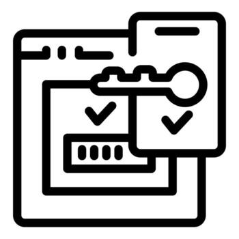 Two factor authentication with key and password providing access to user account vector