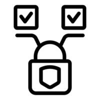 Two factor authentication system providing digital security with checkmark icons vector