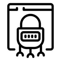 Secure website login page with combination lock protecting user data vector