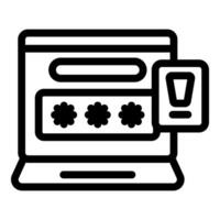Laptop showing warning message with password protected website for online security concept vector