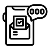 Smartphone receiving three new email messages notification icon vector