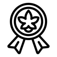 Cannabis certification program award ribbon icon showing quality product vector