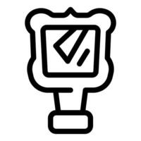 Hand mirror with wavy frame reflecting light icon outline vector