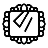 Square mirror reflecting light in ornate frame icon vector