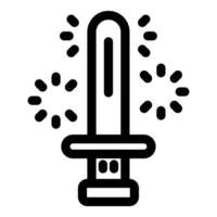 Magic staff surrounded by sparkles casting a spell icon vector