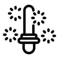 Fireworks rocket launching up with sparkles icon vector
