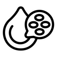 Water drop logo showing molecular structure containing oxygen atoms vector