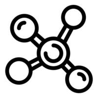 Molecular structure connecting atoms with bonds in science icon vector