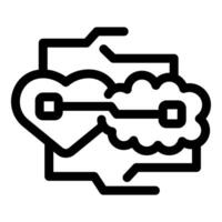 Artificial intelligence connecting heart and brain through digital interface vector