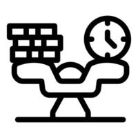Balance scale comparing money value and time passing concept icon vector