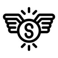 Money flying with wings representing fast easy loan vector