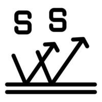 Specular reflection showing light bouncing off smooth surface icon vector