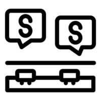 Two trains waiting in subway station sending messages to each other vector