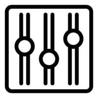 Audio control panel icon with sliders adjusting sound levels vector