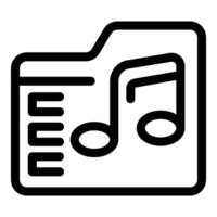 Music folder icon representing audio files organization vector