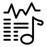 Music player interface displaying audio waveform and playlist vector