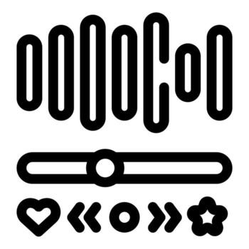 audio jugador interfaz mostrando reproducción control S y onda de sonido visualización vector