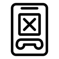 Smartphone showing canceled call interface icon vector