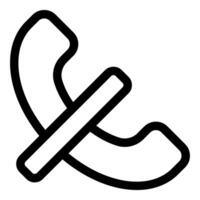 Phone receiver with line through it showing end of conversation vector