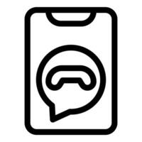 Mobile phone showing gaming chat app icon vector