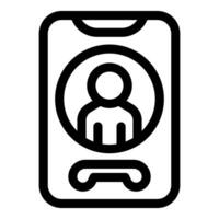 Smartphone showing incoming video call interface vector