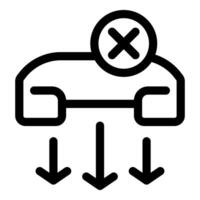 Phone receiving data with error cross symbol icon vector