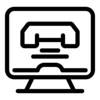 Computer displaying a 3d printing process icon vector