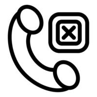 Phone icon showing missed call or ending communication vector