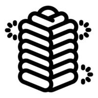 Stack of towels with sparkling cleanliness symbol vector