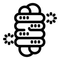 Cloud computing data storage icon showing server rack with loading symbol vector