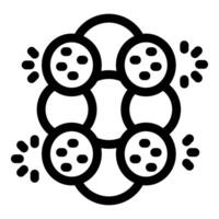 Network security system protecting data with firewall icon vector