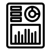 Electronic device displaying analytics with growing bars chart and pie chart vector
