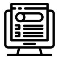 Computer showing online survey for marketing research vector