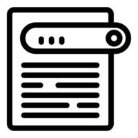 Magnifying glass scrolling through search bar on document icon vector