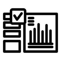 Simple vector icon representing validated data analysis