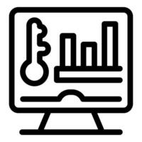 Computer showing key performance indicators and business analytics vector