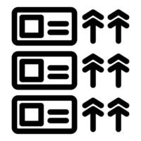 Data transferring from database icon with bold outline style vector