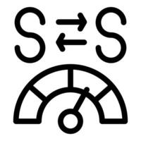 Speedometer showing money transfer transaction processing vector