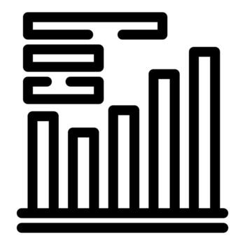Server data processing increasing showing growth chart vector