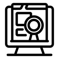 Online certification program showing digital certificate on computer screen vector