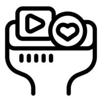 Funnel converting video content and likes into sales and marketing strategy vector