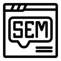 Website showing sem search engine marketing speech bubble icon vector
