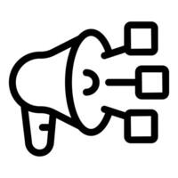 Megaphone spreading information with multiple channels icon vector