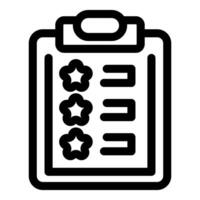 Clipboard showing customer feedback survey with star rating system vector